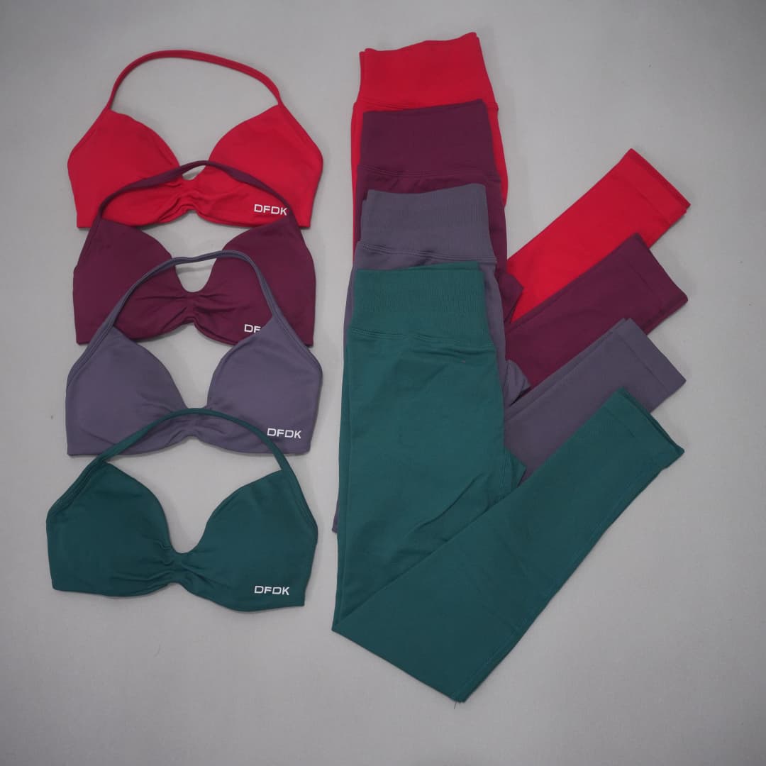 Pilates Yoga Leggings - DFDK Seamless Knit Women 2 Piece