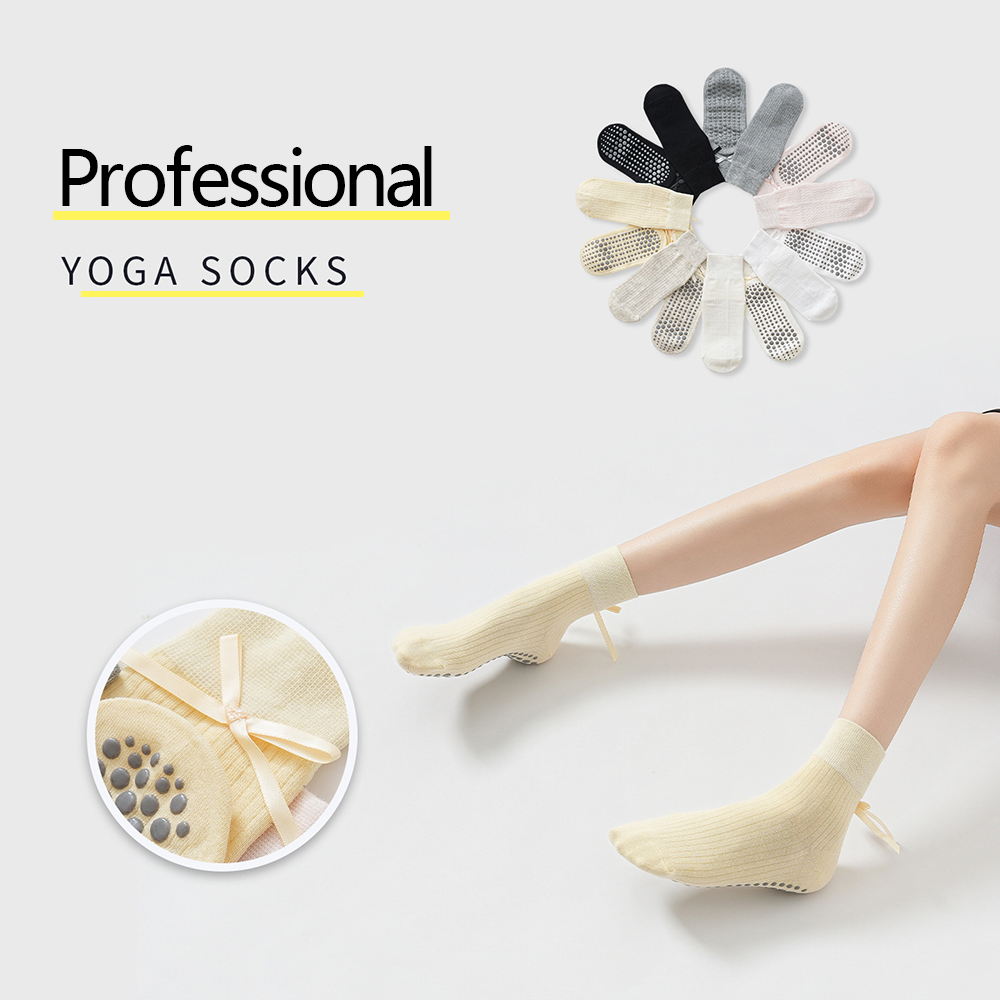 Pilates Yoga Origin - Cute Bowknot Yoga Socks Girls Sweet