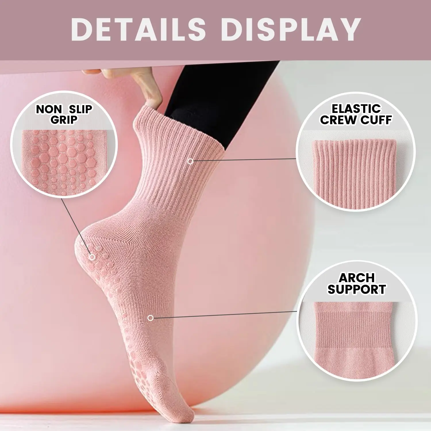 4 pairs of women's yoga socks, - đánh giá và giá Pilates Yoga Origin