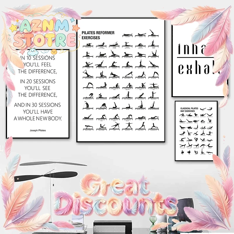 Pilates Workout Chart Poster C - đánh giá và giá Pilates Yoga Room