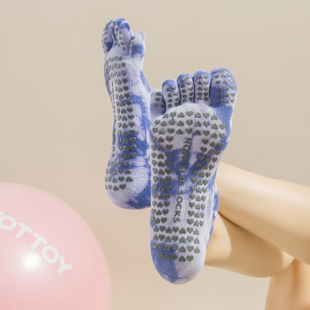 Women's Tie-Dye Five-Finger Gr - đánh giá và giá Pilates Yoga Grip Socks