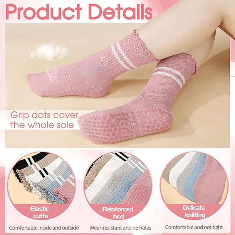1 Pairs Stripe Ruffle Pilates  - đánh giá và giá Pilates Yoga Barre